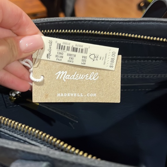 madewell medium transport navy zip top tote - Picture 2 of 4